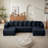 Chenille Sectional Sofa-691298310-691298424