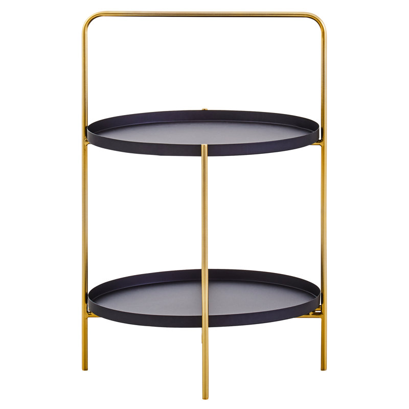 Alexica End Table, Black/Gold, Black
