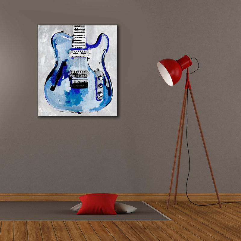  «Electric Blues 4» par Annie Warren, art mural sur toile, 26 po x 30 po