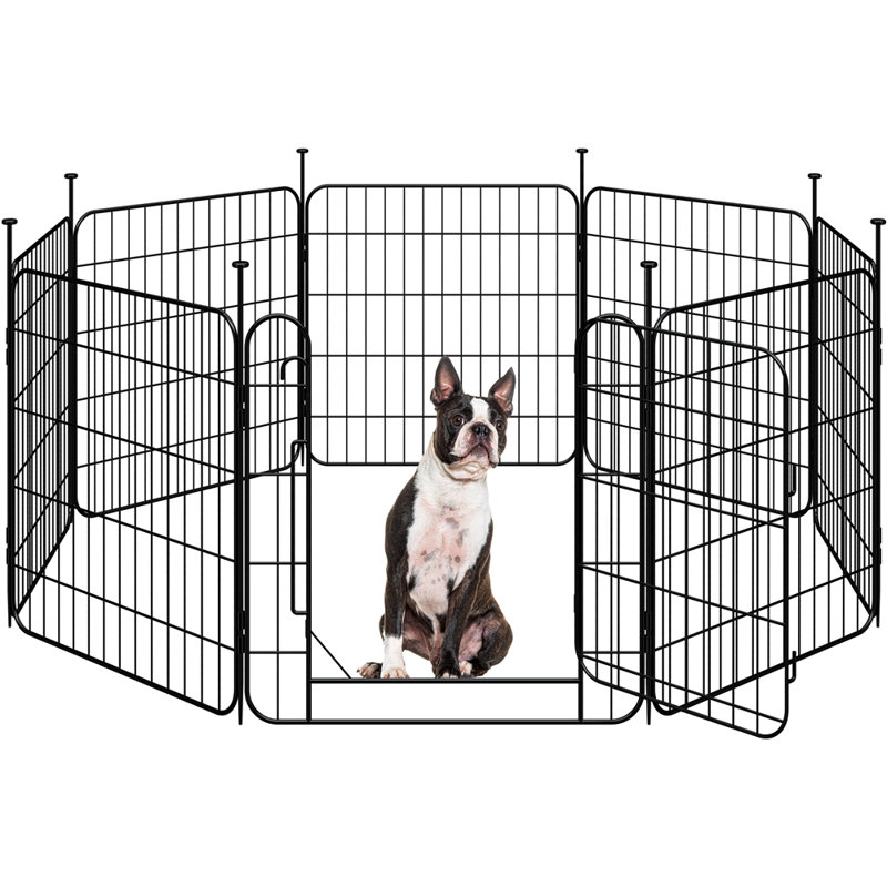 Panneaux de parc pour grand chien avec porte pour petits chiens, H 24 po x l 72 po x P 24,40 po