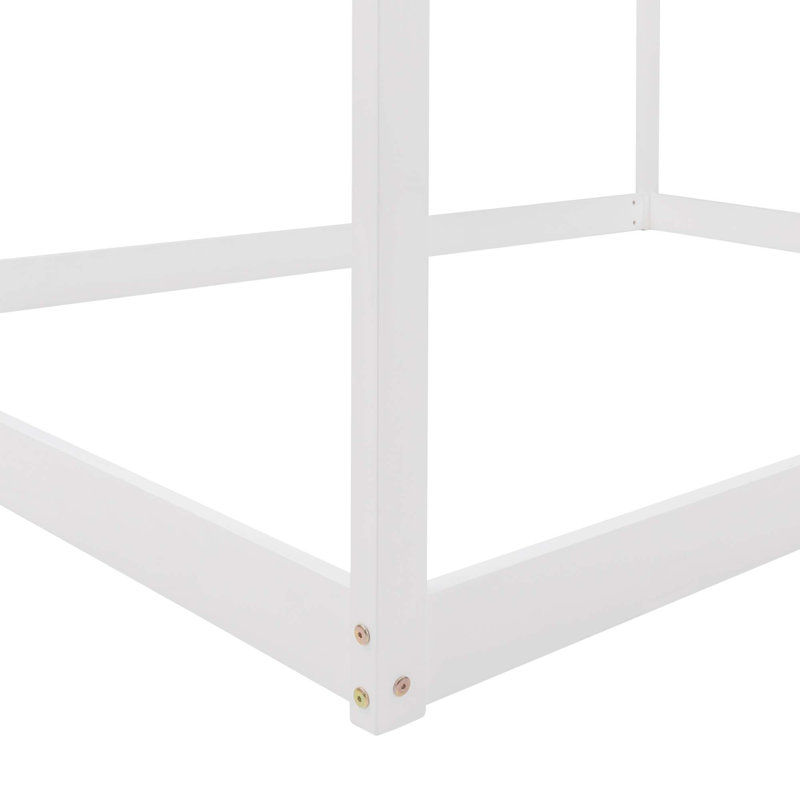 Lit en bois sans lattes, Double, Blanc