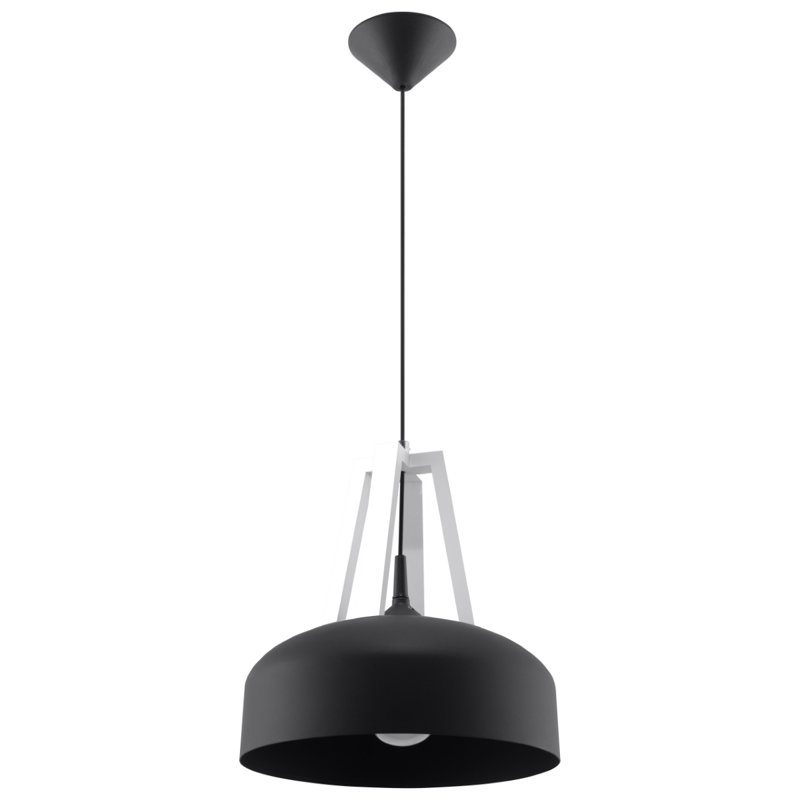 Winfred 1 - Light Dome Pendant, Black/White, 30cm x 30cm x 85cm