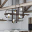 Lustre rectangulaire unique à 6 lumières