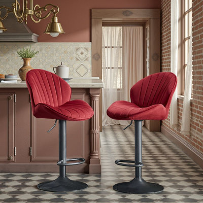 Ensemble de 2 tabourets de bar réglables avec dossier et repose-pieds - Hauteur du comptoir?