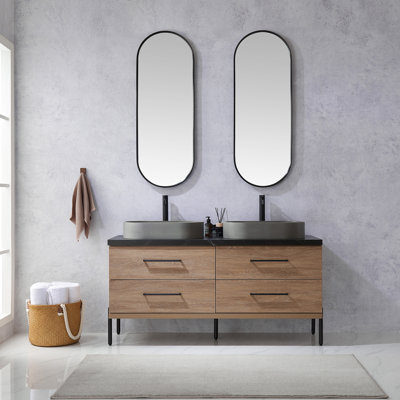 Ensemble de meuble-lavabo double 60 "avec miroir Nord