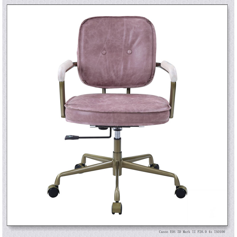 Chaise de bureau Siecross, Rose, Doré