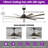 72" 9 - Blade Windmill Dimmable LED Ceiling Fan With Remote Control, 6-Speed Reversible DC Motor, 3 Color Lights, 5"/10" Downrods