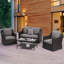 Chaise longue en rotin avec coussins 4 pièces Kameria-288116757-395649650