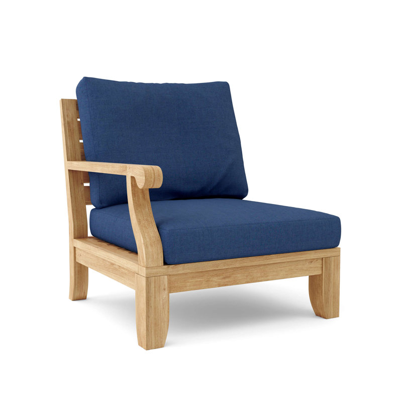 Riviera Outdoor Teak One Arm Lounge Chair