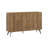 Modern Console Table with Soft-Close Hinges, 48.4 x 30.5 x 13.8 Inches | 100% Melamine Coated Particle Board, Thickness: 0.7 Inches | Stylish Brown Finish, Geometric Design, Perfect for Entryway & Living Room Decor