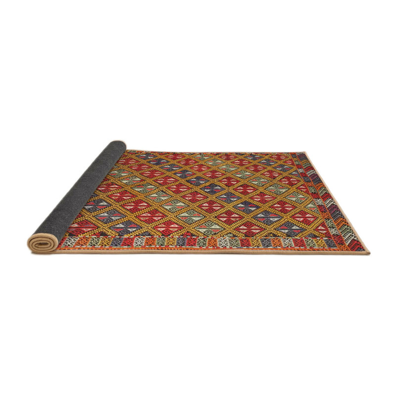 Tapis rouge/vert/bleu zone contemporaine, Rond 4 pi