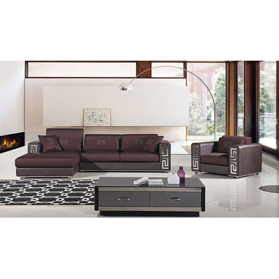 Canapé et chaise modulaire de 117 po de large à gauche
