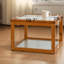 Petites tables basses et de cocktail avec rangement, verre cannelé en bambou Modern Home