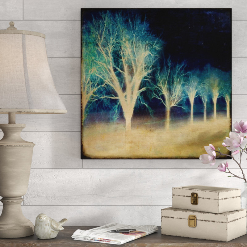 «Indigo Path III» par Mari Urasawa - impression, Couche de verre, H 24 po x l 24 po x P 1,5 po