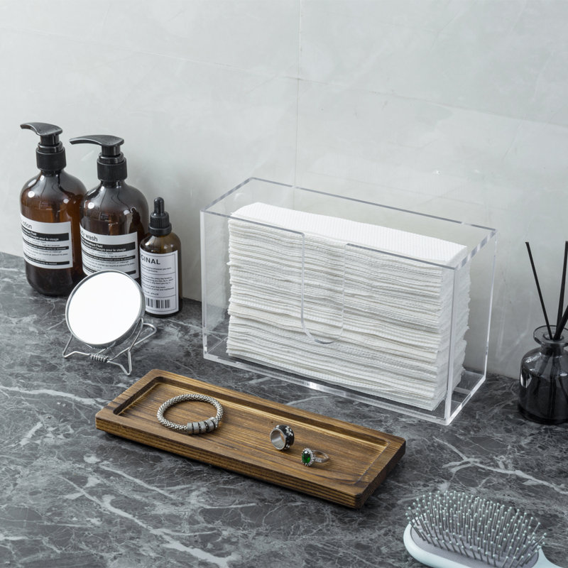 Acrylic and Wood Wall Paper Towel Holder