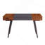 Bureau d'écriture - Tiroir frontal double et frontal - Structure en acier enduit gris - Acajou