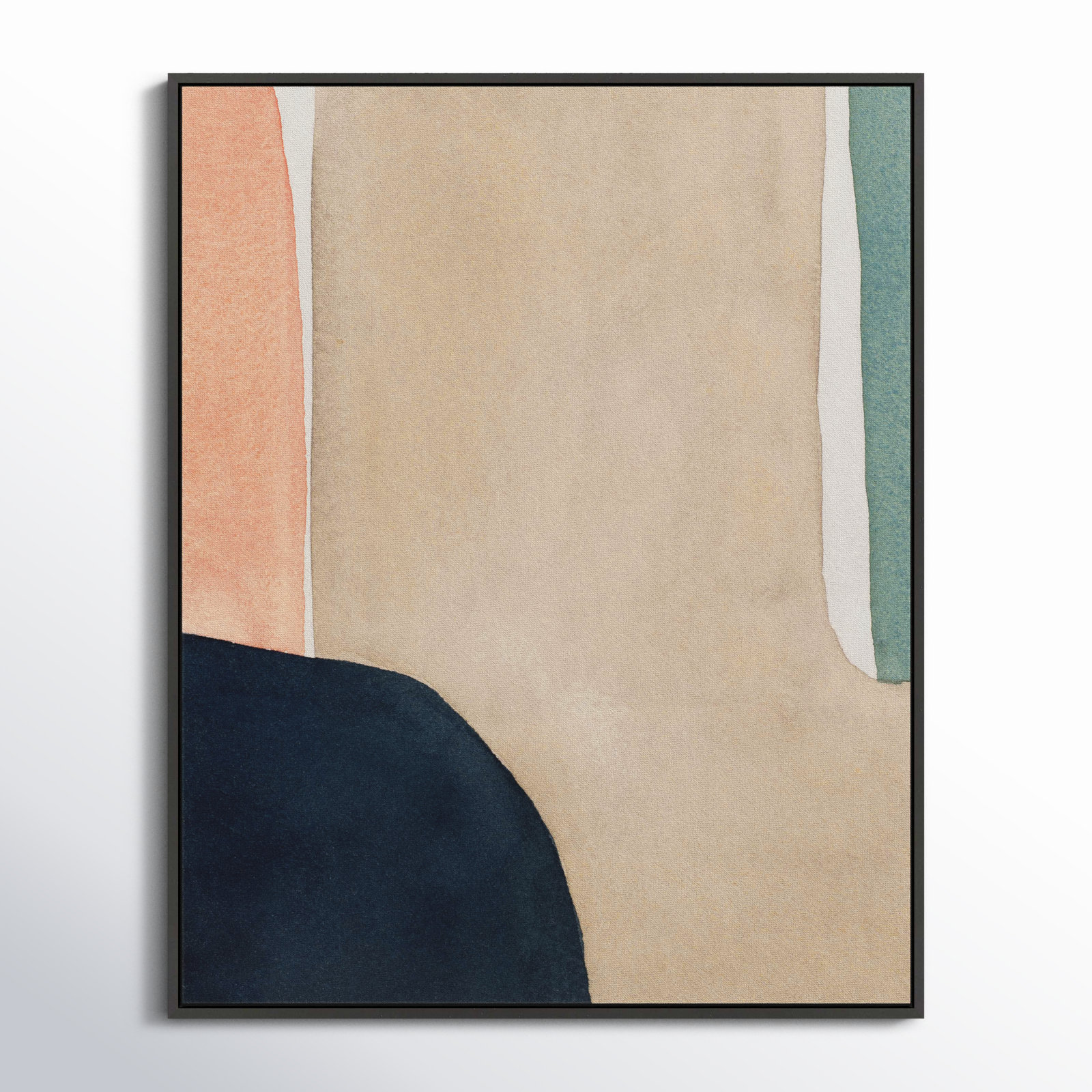 Hazy Gray by Julia Balfour, 24" H x 30" W x 1.25" D, Black Picture Framed Canvas