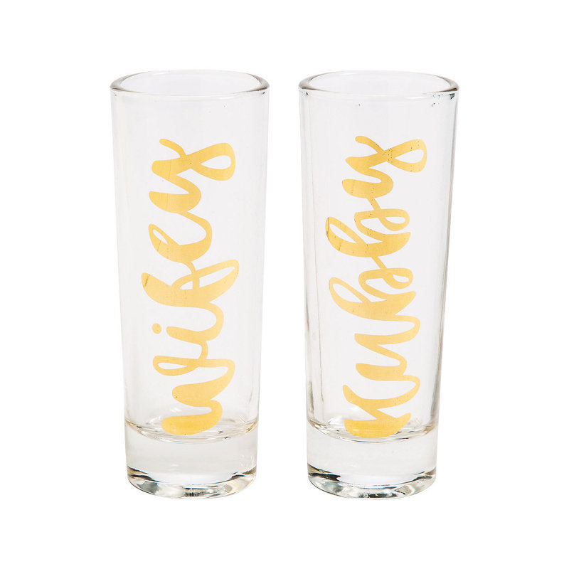 Ensemble de 2 grands verres à liqueur Wifey & Hubby