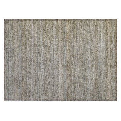 Machine Washable Indoor/Outdoor Xhevrie Khaki Rug