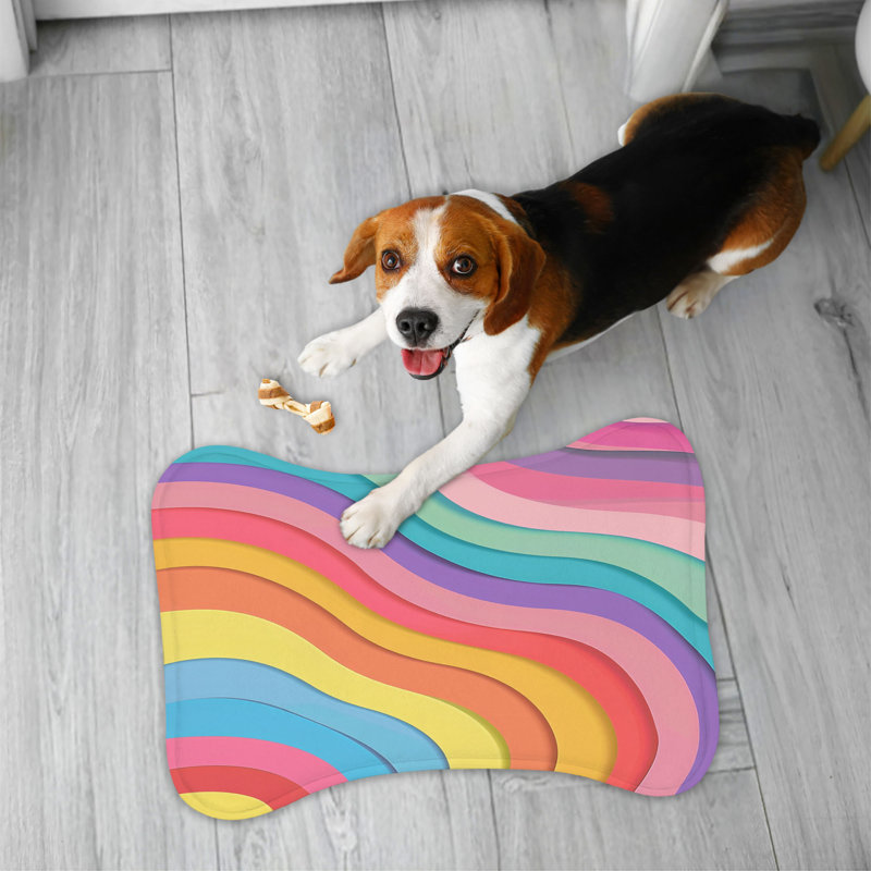 Groovy Ocean Currents - 1 Piece Bone Shape Feeding Mat