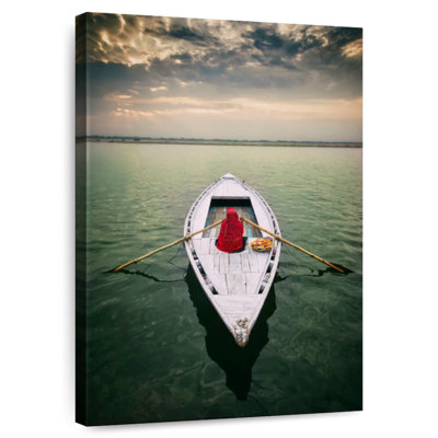 Aime Woman In Long Tail Boat Ganges River Varanasi