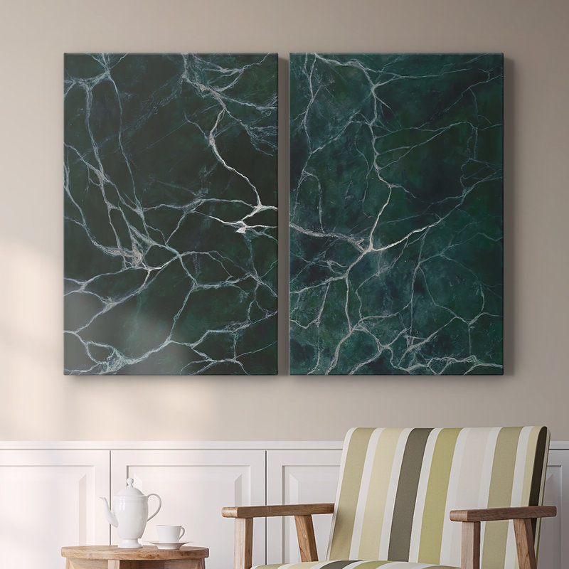 Marbre Jade I - Toile tendue avec châssis de qualité supérieure - Prêt à être accroché, H 12 po x l 16 po