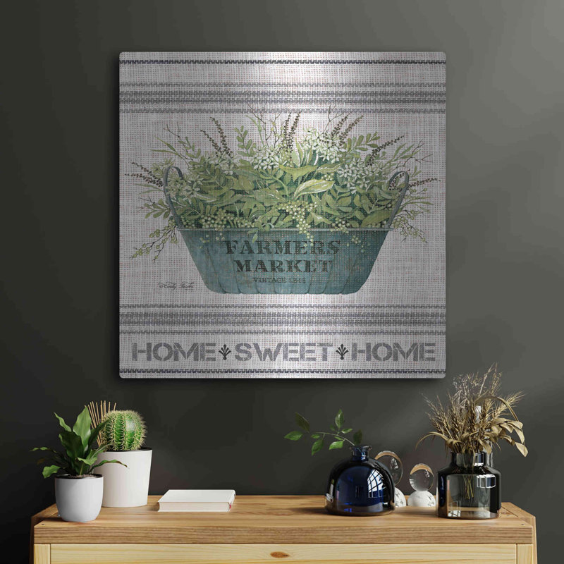 Luxe Luxe Art «Galvanized Farmer's Market Home Sw» par Luxe Cindy Jacobs, Art mural en métal, 24 po x 24 po par Cindy Jacobs
