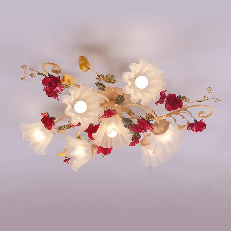 Plafonnier romantique à motif floral