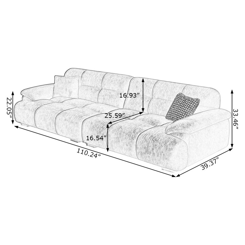 Canapé modulaire en chenille gris foncé, Gris foncé