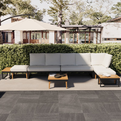 Ensemble de conversation pour patio avec repose-pieds