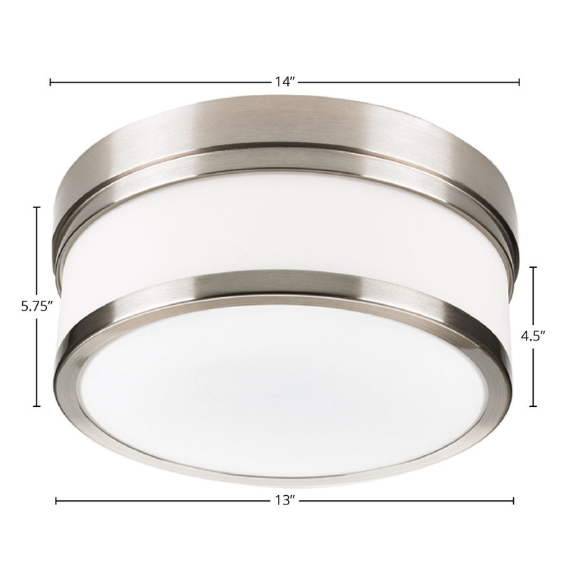 Plafonnier encastré en verre Zaccaria, Chrome brossé, H 5,75 po x l 14 po x P 14 po