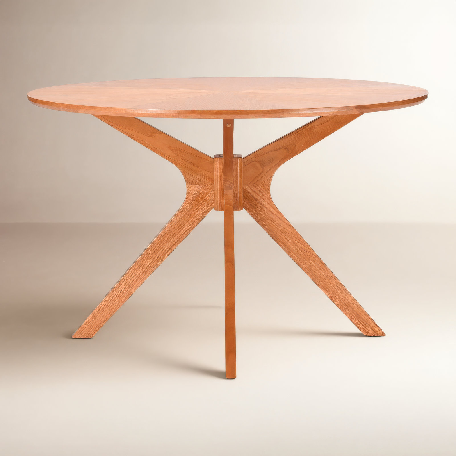 Bergmans 47.2'' Round Dining Table, Honey Top/Honey Base