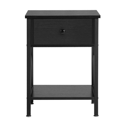 Alameen 22" Tall Nightstand, End Side Tables with Storage Drawer and Open Wood Shelf for Bedroom