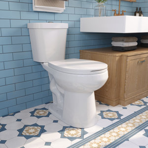 DeerValley Dynasty Round Floor Mounted Two-Piece Toilet (Seat Included) White