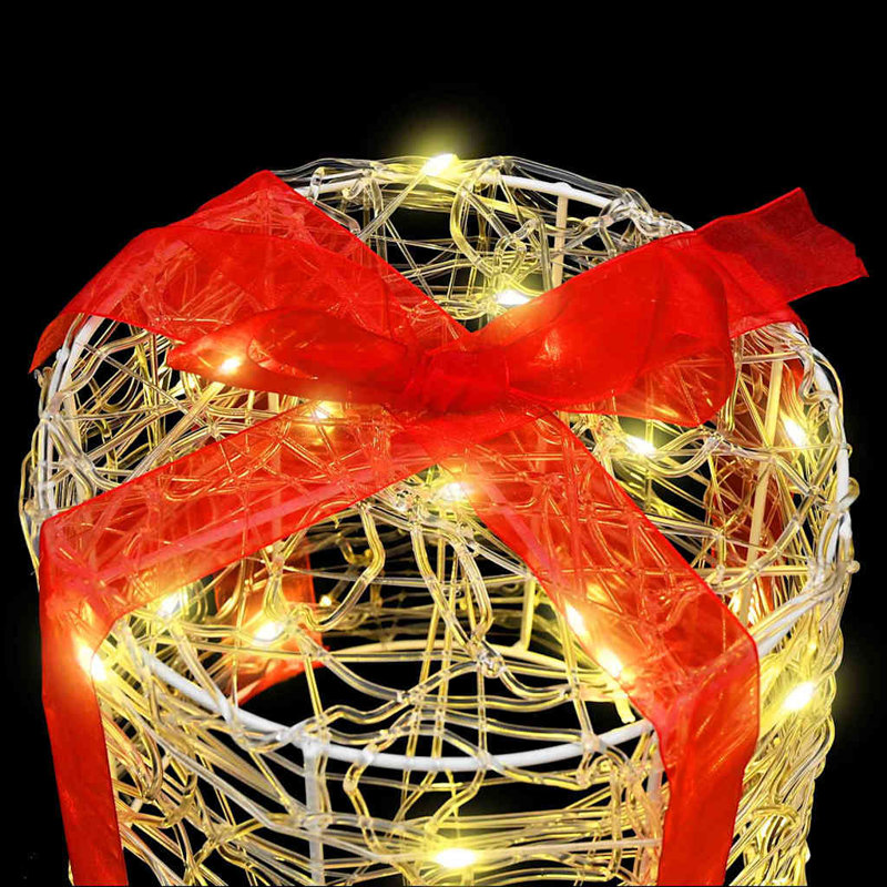 vidaXL Gift Box Decoration Warm white, Red