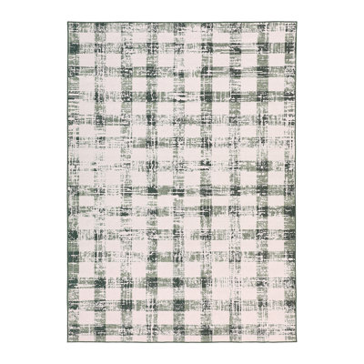 Checkered Area Rug, Washable Modern Geometric Rug, Non Slip Low Pile Soft Carpet for Bedroom, Living Room, Dining Room