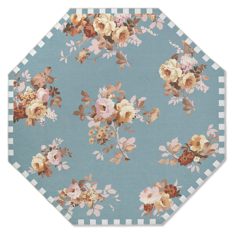 Tapis lavable Wild Rose, Ardoise, Octogone 6 po
