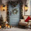 Couronne de Noël avec des lumières chaudes
