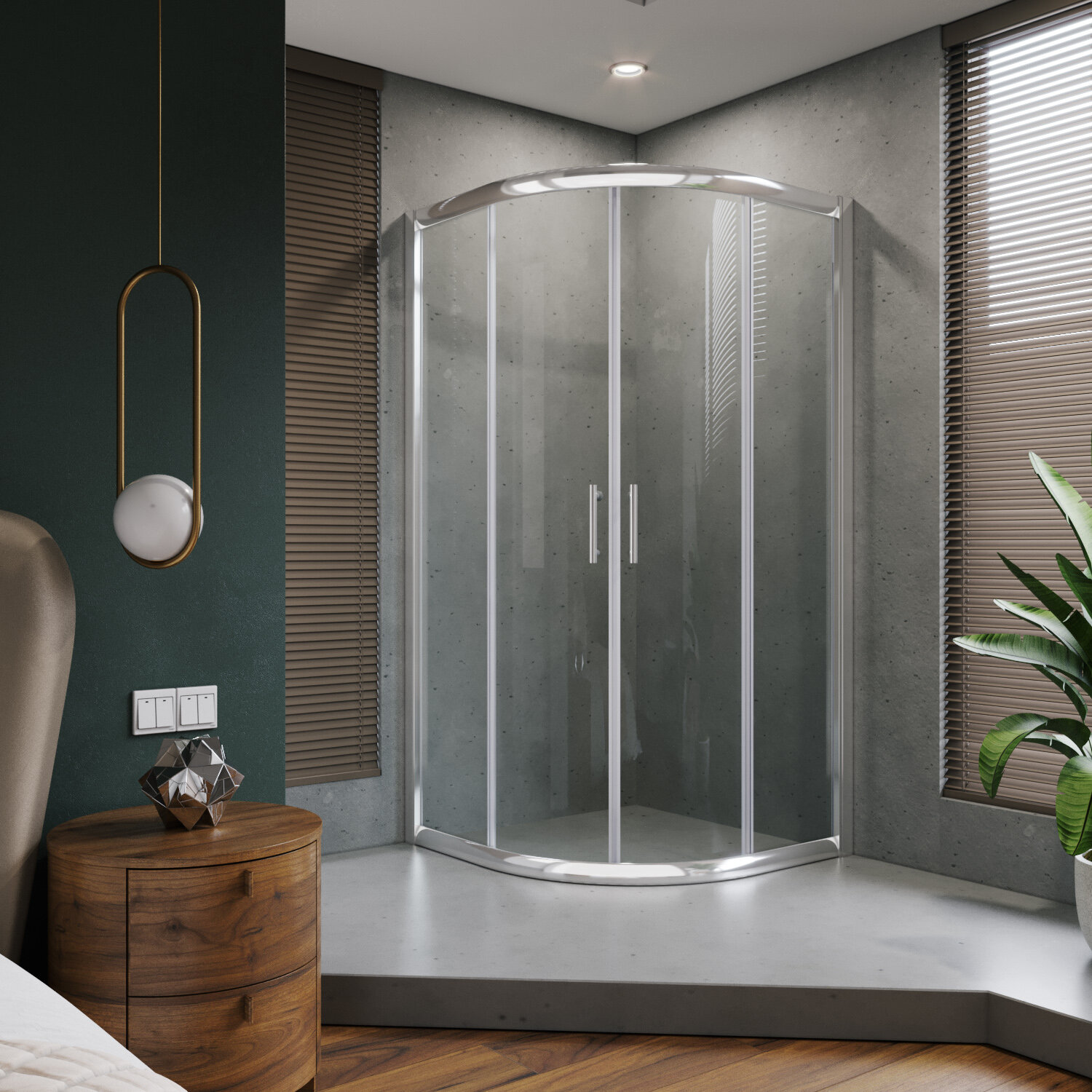 SL4U Corner Sliding Shower Enclosure 36 in.D x 36 in. W x 72 in. H Corner Shower Enclosure with 1/4 in.