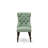 Denison Parson Dining Chairs - Button Tufted Nailhead Willow Green Polyester Fabric Upholstered Chairs, Set of 2, Mahogany-210702701