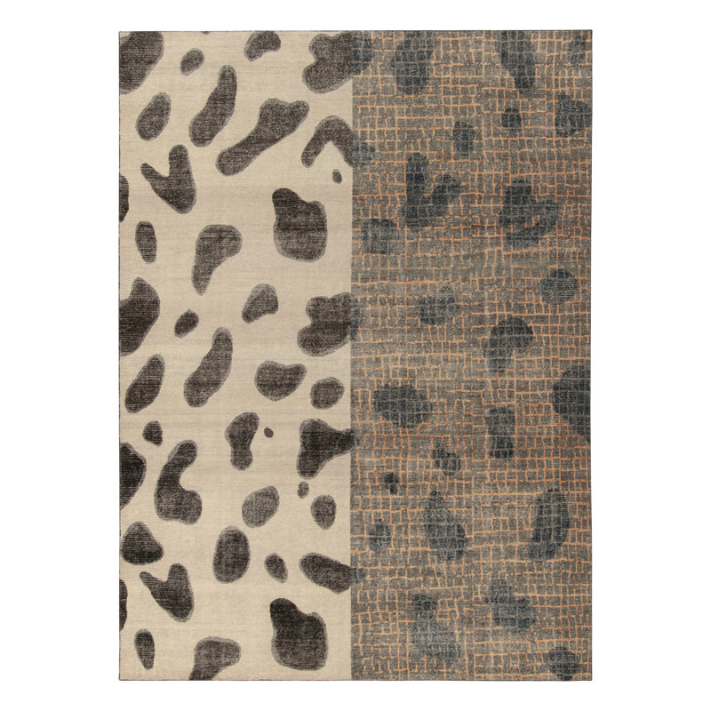 Distressed Homage Wool Abstract Area Rug, Rectangle 12' x 18'