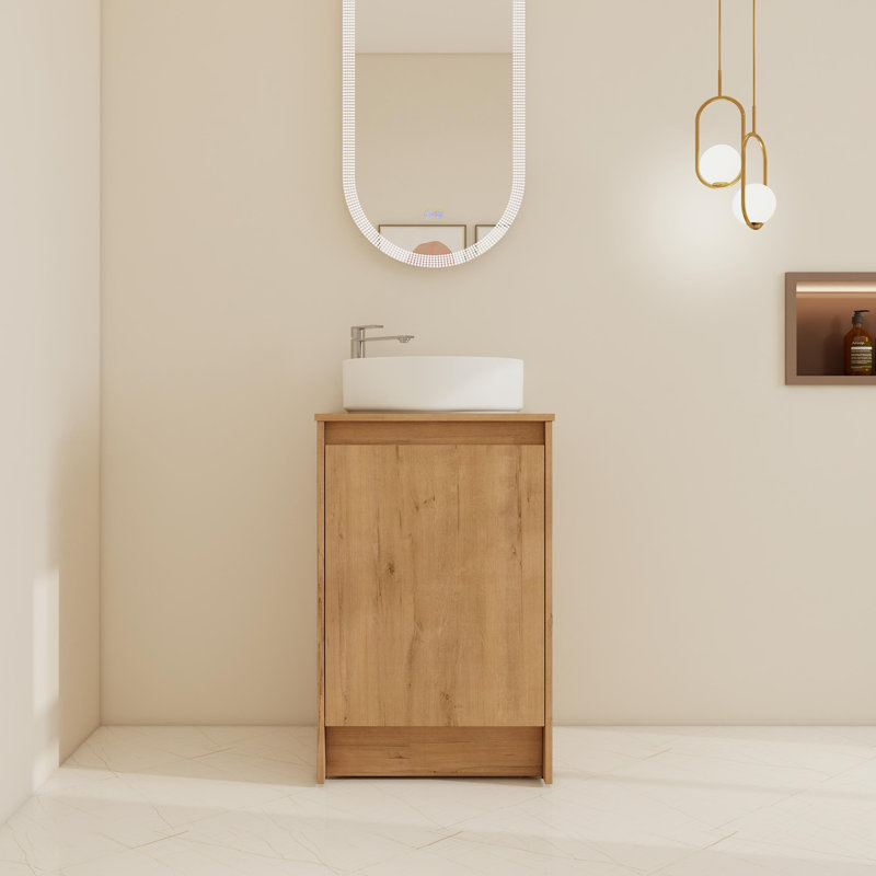 20" Freestanding Single Bathroom Vanity Set With Ceramic Sink, White