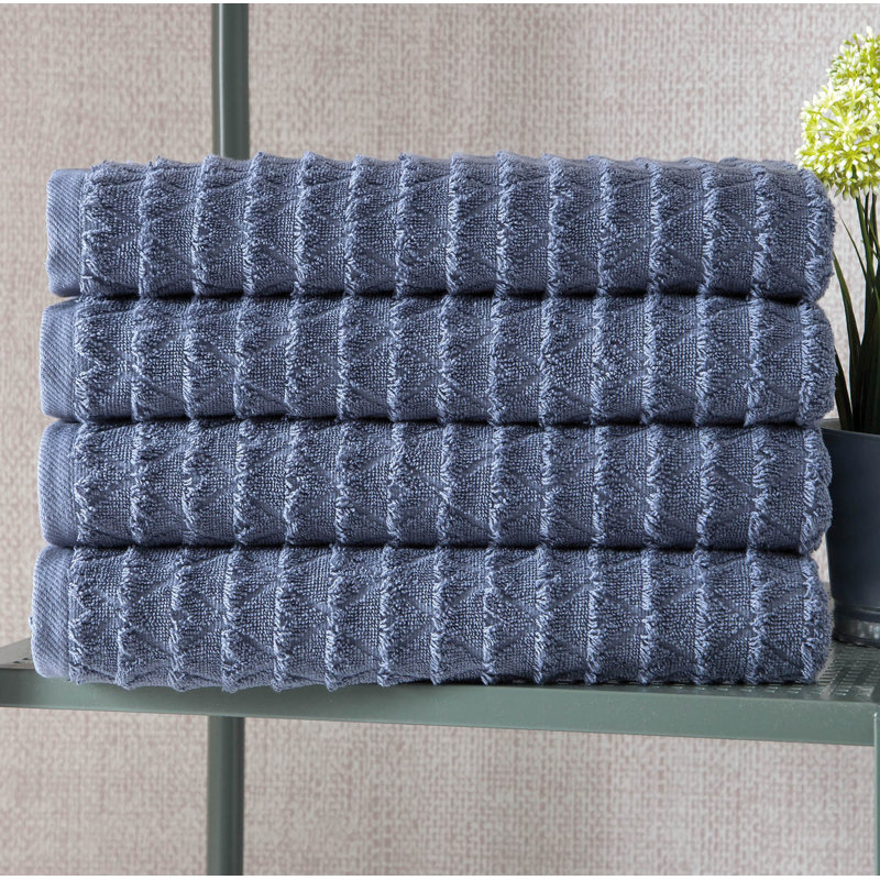 Spotts Midweight Jacquard Bath Towel, Blue