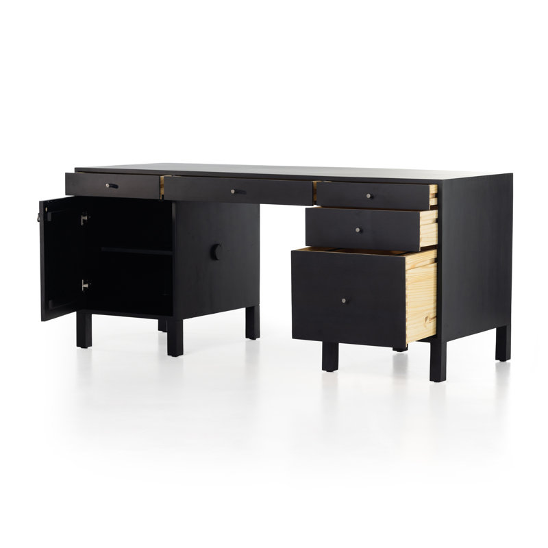 Isador Executive Desk, Black Wash Poplar