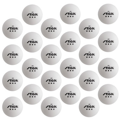 STIGA 24pk White 3-Star Table Tennis Balls