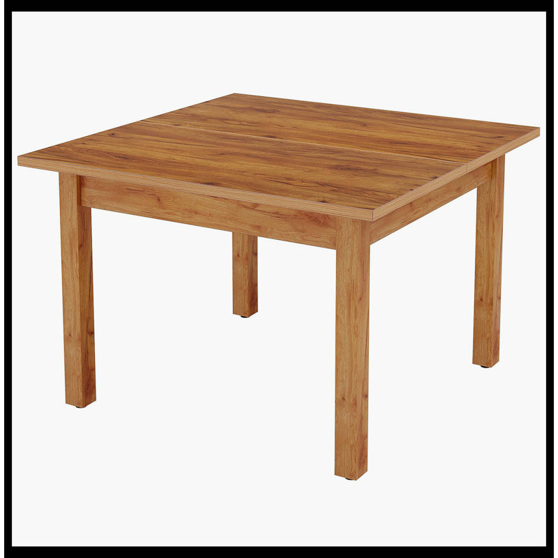 Table de salle à manger carrée 39,4 "avec pieds en bois massif pour 4, Chêne