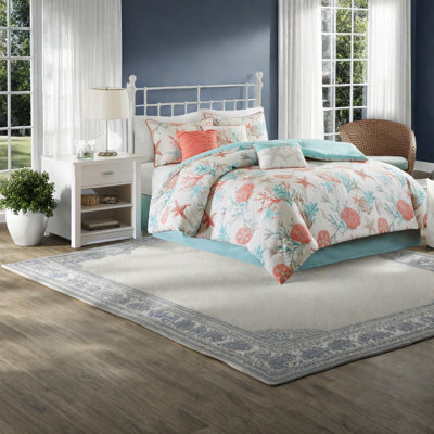 Ensembles de literie en satin de coton luxueux, style corail côtier pour la maison