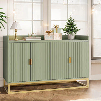 47.2" Fluted Sideboard with Storage Cabinet, Modern Kitchen Sideboard with Adjustable Shelves