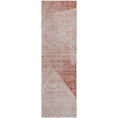 Premium Machine Washable Prisco Salmon Rug