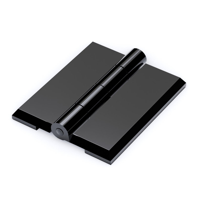 10x Black Acrylic Piano Hinges 45 mm, Self-Adhesive, No Glue Required